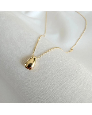 Gold-plated necklace OVAL white stones