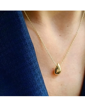 Gold-plated necklace OVAL white stones