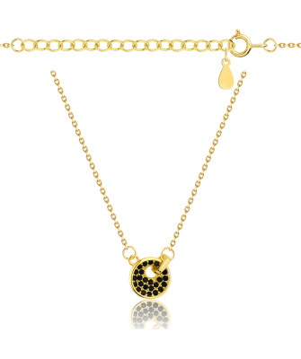 Gold-Plated Silver Necklace with Oval White Stones 45cm