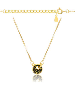 Gold-Plated Silver Necklace with Oval White Stones 45cm