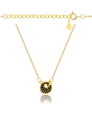 Gold-Plated Silver Necklace with Oval White Stones 45cm