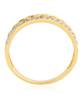 Ring 8k gold chain with cubic zirconia
