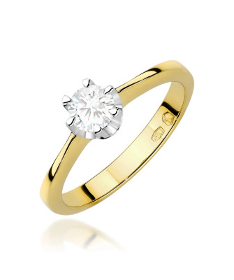 Gold ring with 0.30ct diamond certificate