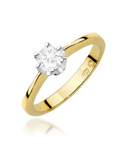 Gold ring with 0.30ct diamond certificate