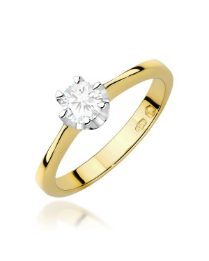 Gold ring with 0.30ct diamond certificate