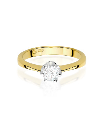 Gold ring with 0.30ct diamond certificate