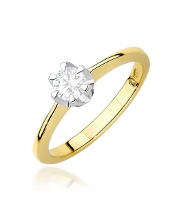 Gold ring with 0.30ct diamond certificate
