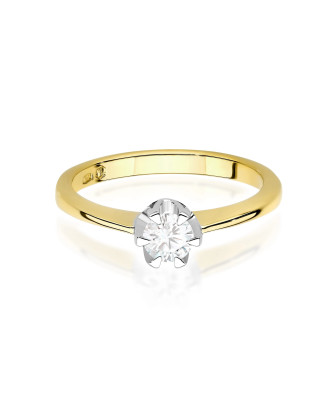 Gold ring with 0.30ct diamond certificate