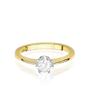 Gold ring with 0.30ct diamond certificate