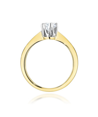 Gold ring with 0.30ct diamond certificate
