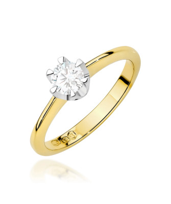 Gold ring with 0.30ct diamond certificate