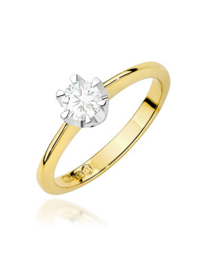 Gold ring with 0.30ct diamond certificate