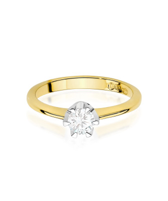 Gold ring with 0.30ct diamond certificate