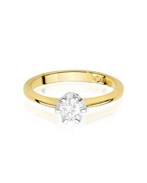 Gold ring with 0.30ct diamond certificate