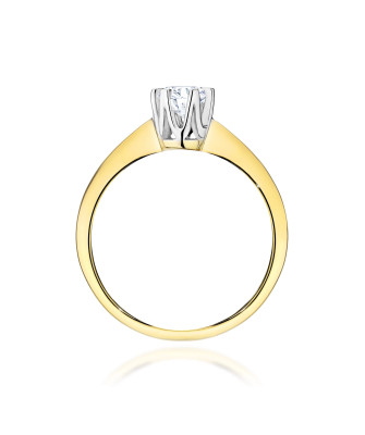 Gold ring with 0.30ct diamond certificate