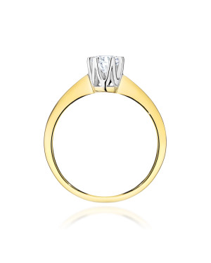 Gold ring with 0.30ct diamond certificate