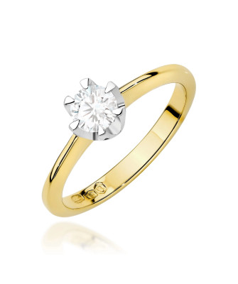 Gold ring with 0.30ct diamond certificate