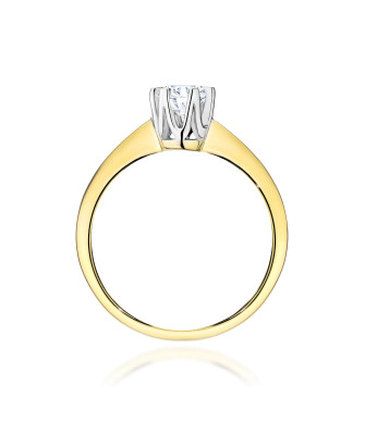 Gold ring with 0.30ct diamond certificate