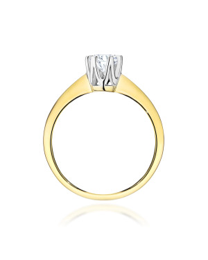 Gold ring with 0.30ct diamond certificate