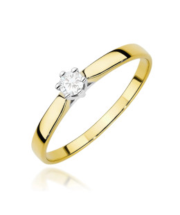 Gold ring with 0.30ct diamond certificate