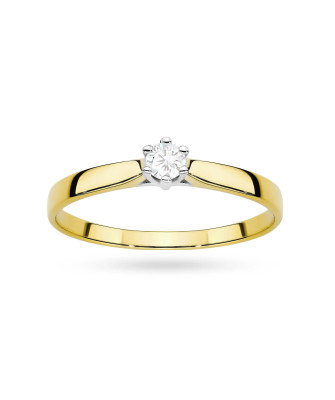 Gold ring with 0.30ct diamond certificate