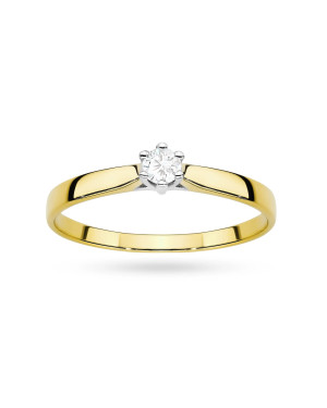 Gold ring with 0.30ct diamond certificate