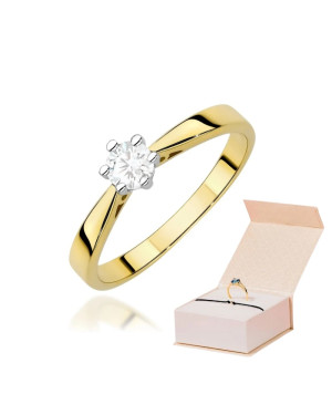 Gold ring with 0.30ct diamond certificate