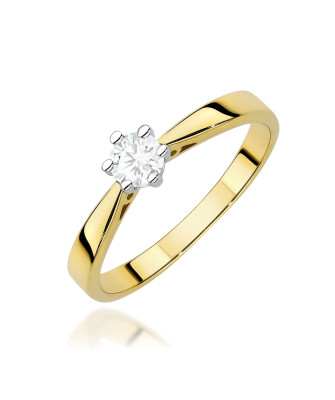 Gold ring with 0.30ct diamond certificate