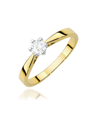 Gold ring with 0.30ct diamond certificate