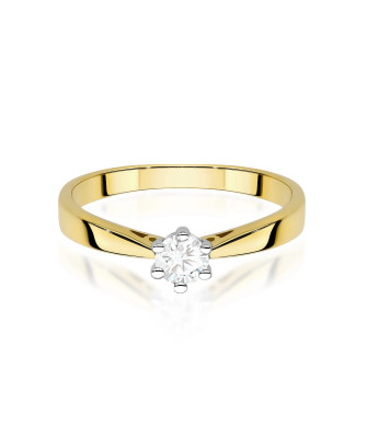 Gold ring with 0.30ct diamond certificate