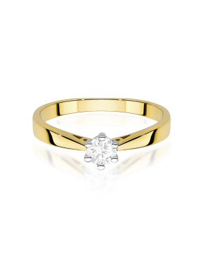 Gold ring with 0.30ct diamond certificate