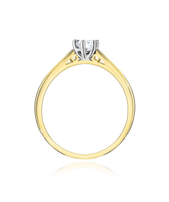 Gold ring with 0.30ct diamond certificate