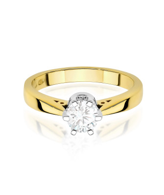 Gold ring with 0.30ct diamond certificate