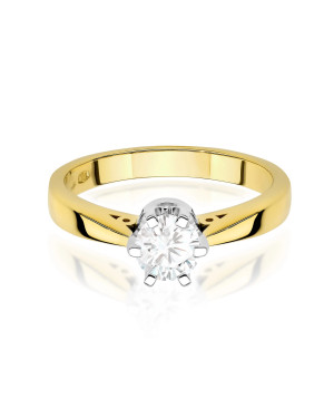 Gold ring with 0.30ct diamond certificate