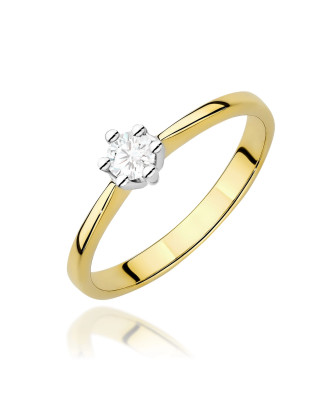 Gold ring with 0.30ct diamond certificate