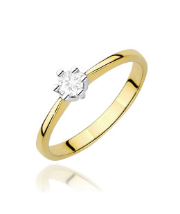 Gold ring with 0.30ct diamond certificate
