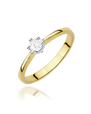 Gold ring with 0.30ct diamond certificate