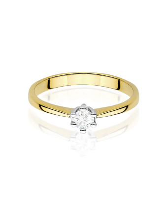 Gold ring with 0.30ct diamond certificate