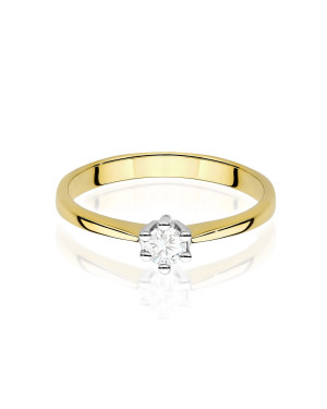 Gold ring with 0.30ct diamond certificate