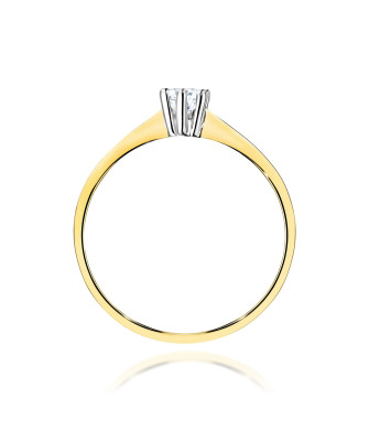 Złoty pierścionek z brylantem 0,30ct certyfikat