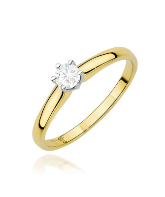 Gold ring with 0.30ct diamond certificate