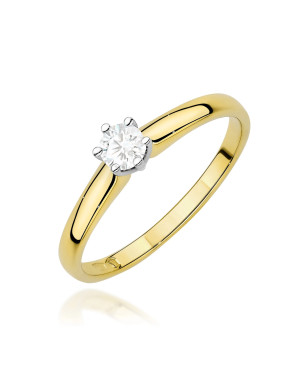 Gold ring with 0.30ct diamond certificate