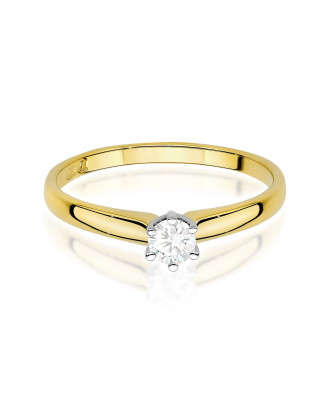Gold ring with 0.30ct diamond certificate