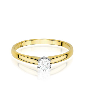 Gold ring with 0.30ct diamond certificate