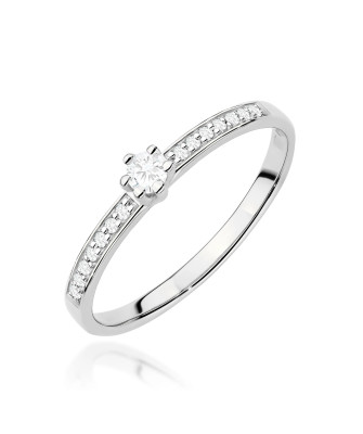 14k White Gold Lab Diamond Ring 0.10ct