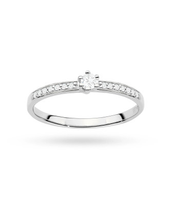 14k White Gold Lab Diamond Ring 0.10ct