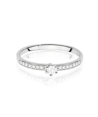 14k White Gold Lab Diamond Ring 0.10ct