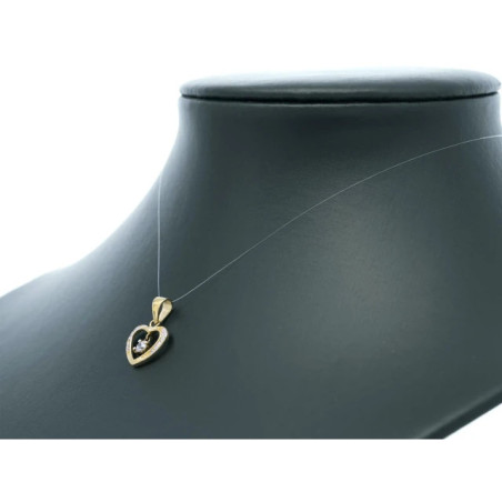 Gold heart pendant with cubic zirconia W3.2340 | GoldJewellery