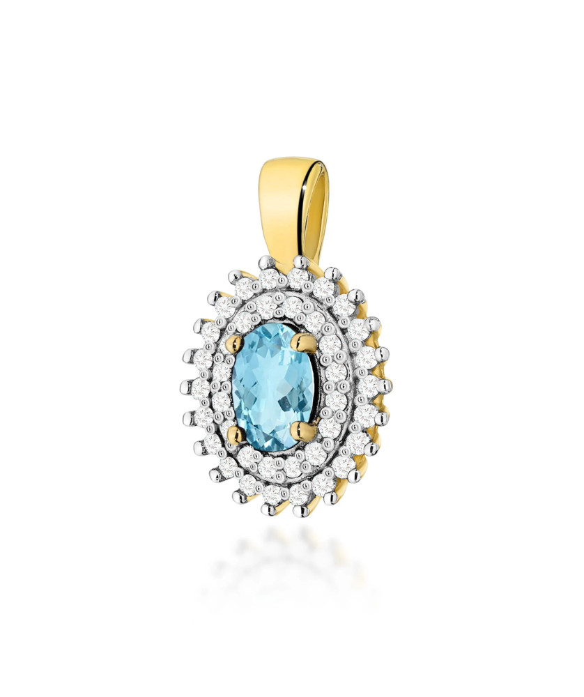 Złota Zawieszka 14k z Diamentami i Rubinem 0,15ct
