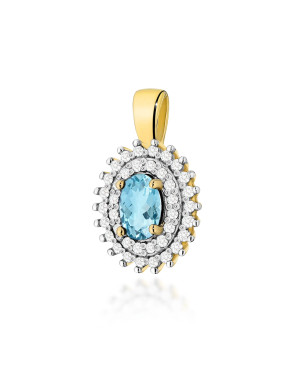 Złota Zawieszka 14k z Diamentami i Rubinem 0,15ct